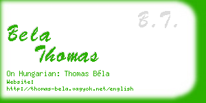 bela thomas business card