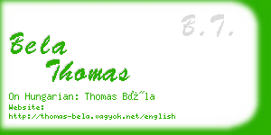 bela thomas business card